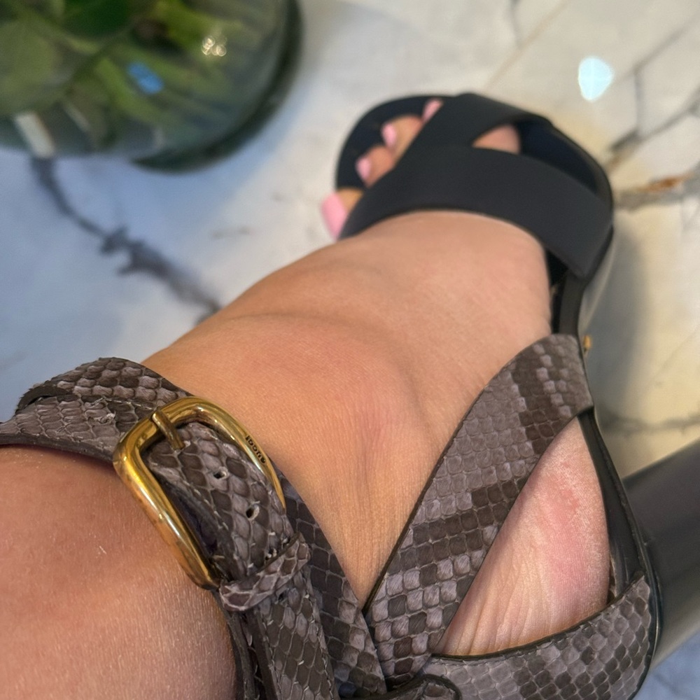 Gucci Stacked Python Leather Candy Heel... - image 8